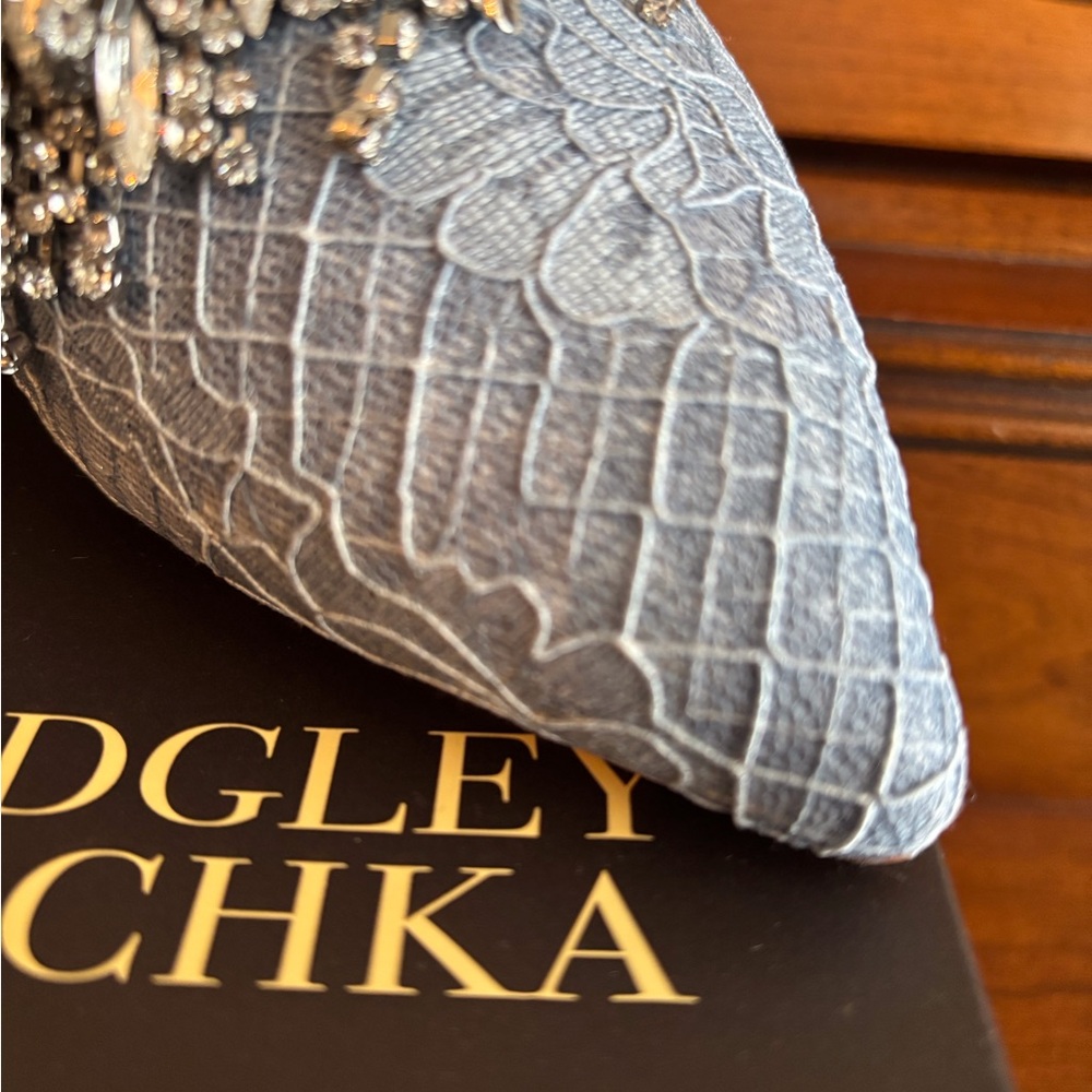 Badgley Mischka Women's Farley Blue Embellished Mules - Picture 11 of 16